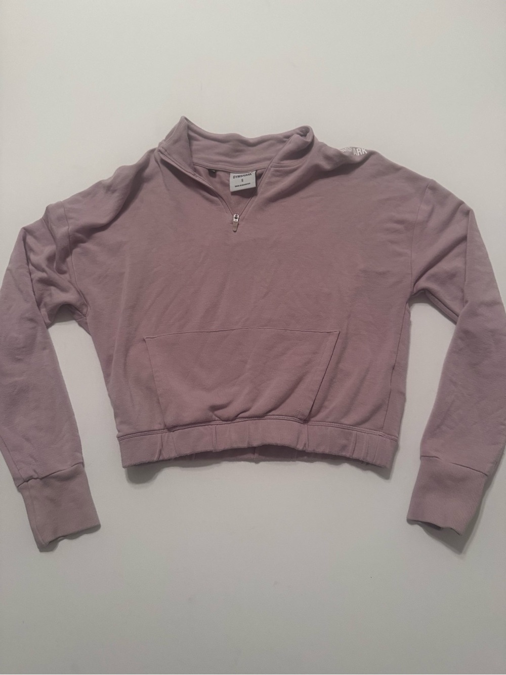 Gymshark Cropped Half-Zip Sweatshirt in Dusty Mauve